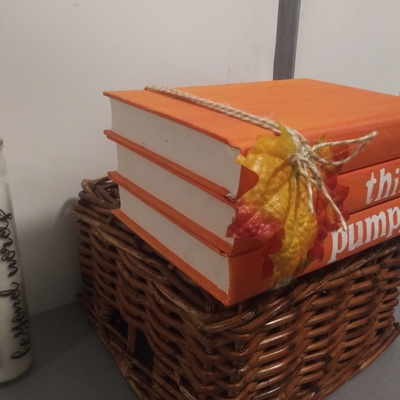 Fall Farmhouse Book Stack Decor - Picture 2 of 2